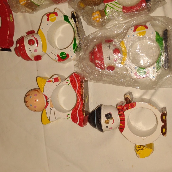 Christmas napkins holders set of 11 wooden characters - Picture 3 of 12
